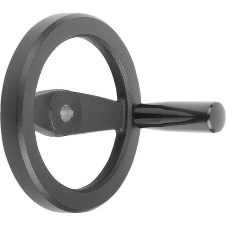 Kipp 2-Spoke Handwheel D1=160 Reamed Hole W Slot D2=14H7, B3=5, T=16, 3, Aluminum, Black, Comp:Thermoset, K0162.51160X14